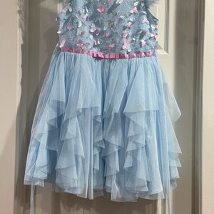 Jona Michelle Light Blue Dress with Pink Details